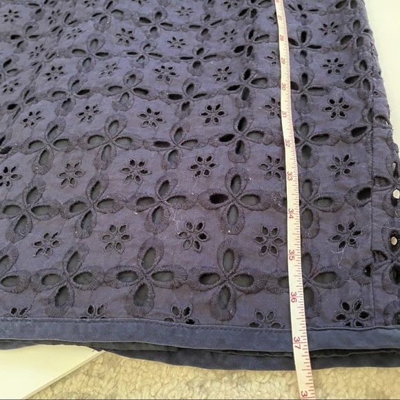 Nanette Lepore Navy Blue Eyelet Cutout Dress 4 - Picture 13 of 15